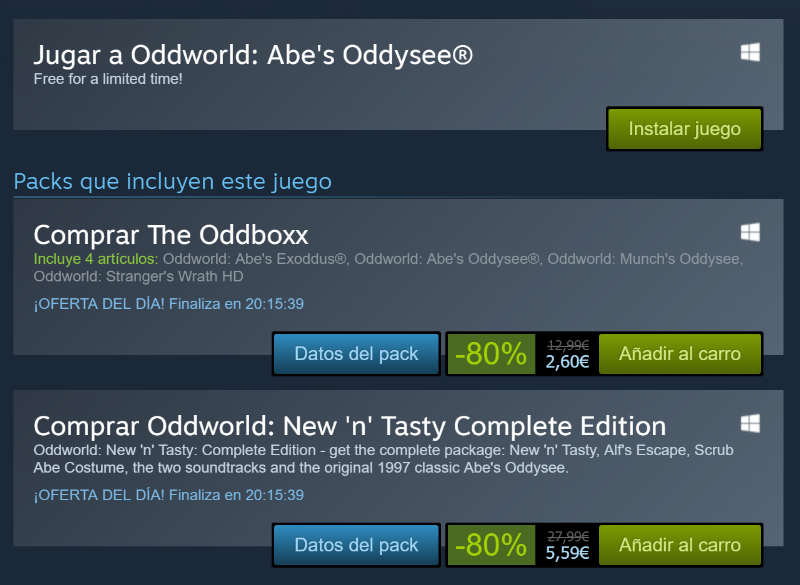 Instalar juego Oddworld: Abe’s Oddysee