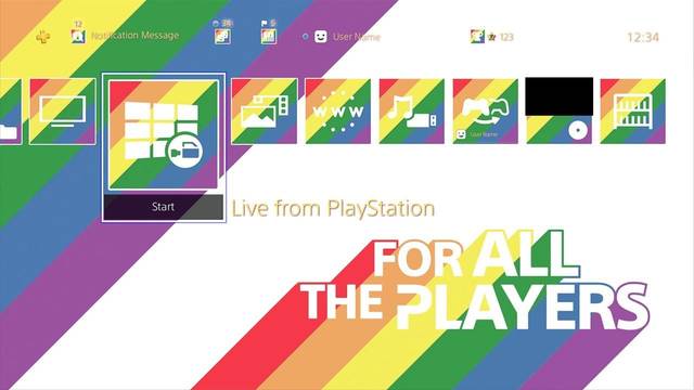 Menú de temática LGBT para PlayStation 4